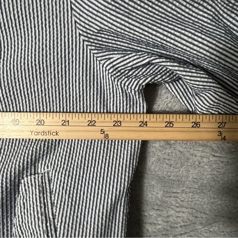 New Lacoste Jacket Mens Size 56 XXL Blue‎ White Seersucker Lined Preppy Striped - Picture 3 of 14